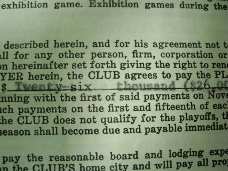 EUGENE "GOO" KENNEDY 1972 ABA DALLAS CHAPPARALS SIGNED PLAYERS CONTRACT