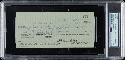James Cool Papa Bell Signed AUTO personal check Baseball HOF Negro Leagues PSA/DNA