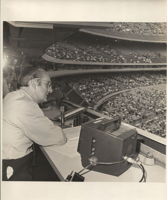 Lindsey Nelson NY Mets First Announcer - Broadcast Booth Original Photo