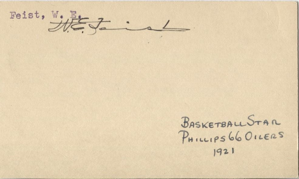 W.E. (Bill) Feist signed gpc Phillips AAU basketball Pioneer