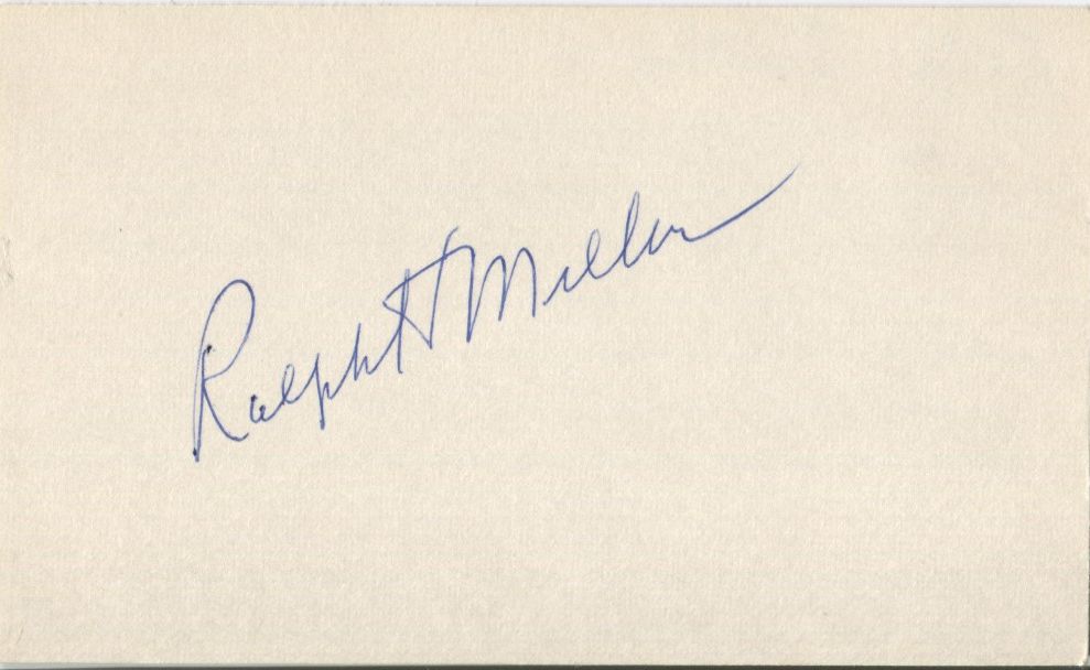 Ralph Miller signed 3x5 card Basketball HOF