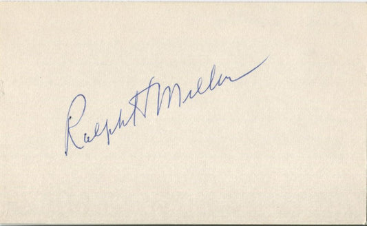 Ralph Miller signed 3x5 card Basketball HOF