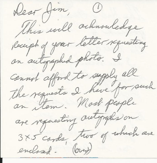 Stan Watts Signed Letter Basketball HOF