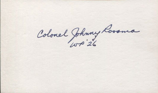 Johnny Roosma signed 3x5 card Basketball HOF