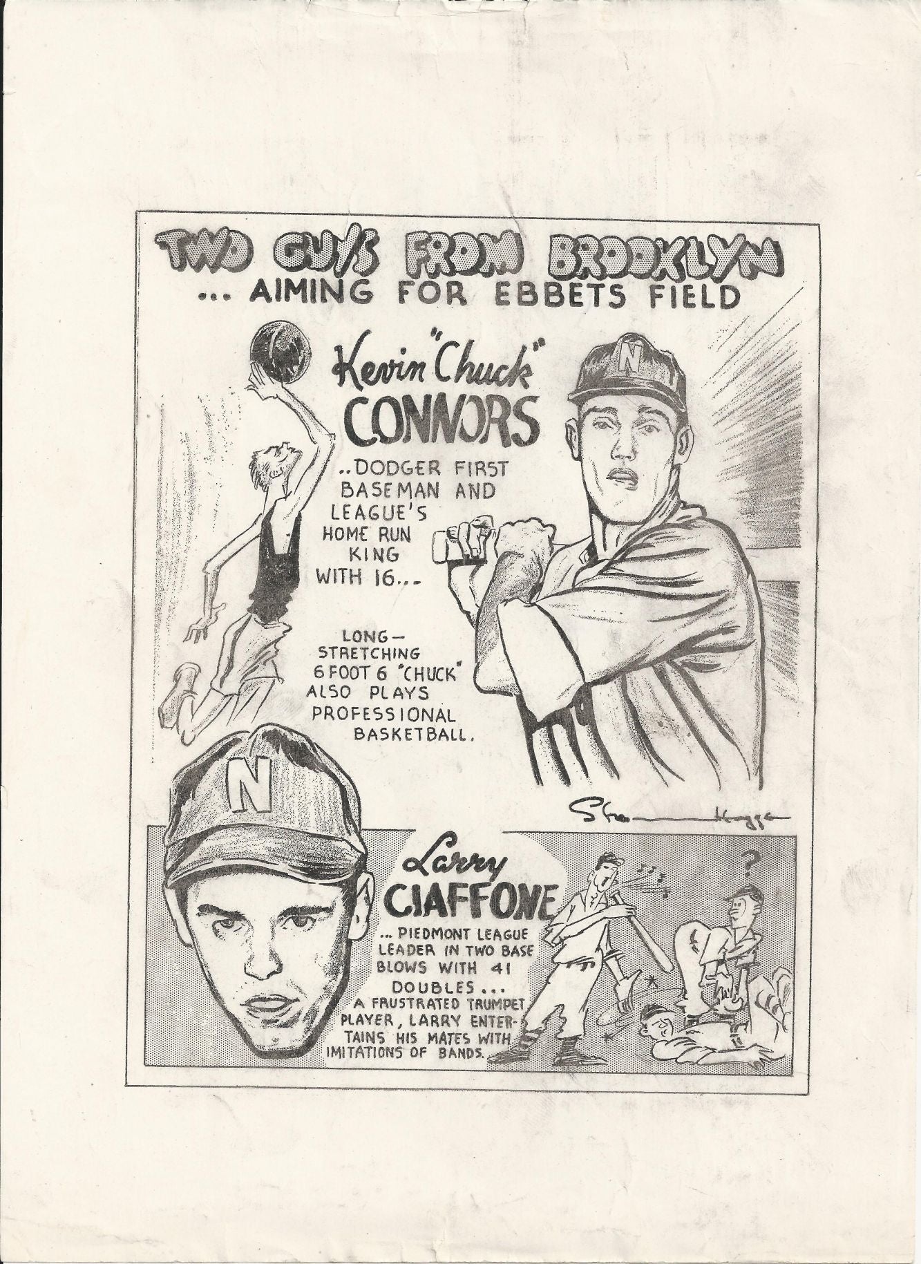 Chuck Connors Original Vintage Cartoon Print