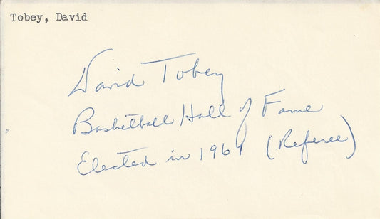 David Tobey signed album paged Basketball HOF