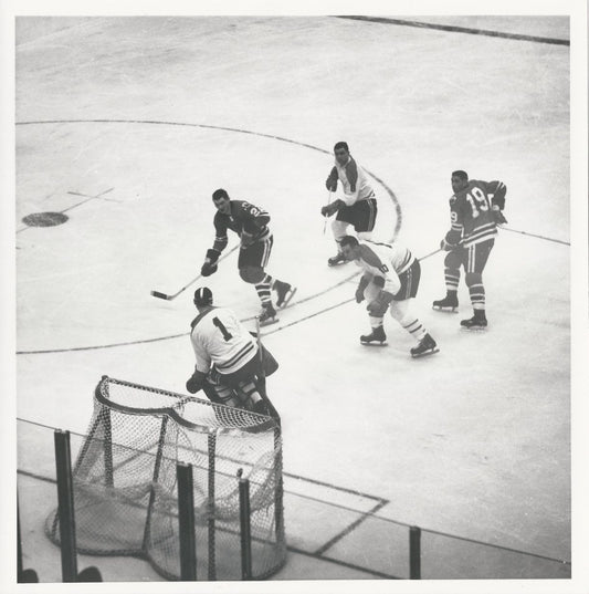 Stan Mikika scores on Jacques Plante original 1962 photo