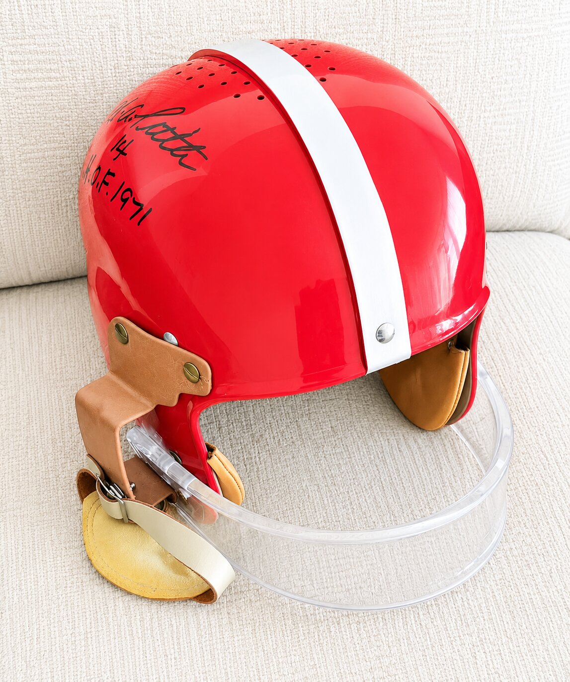 Y.A. Tittle San Francisco 49ers Authentic 1954 Full Size RK Suspension Helmet Signed AUTO PSA/DNA