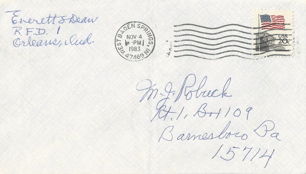 Everett Dean signed envelope Deceased Basketball HOF