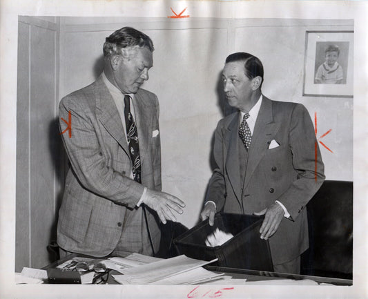 Curly Lambeau & Chicago Cardinals President Ray Bennigsen - 1951 Original Photo