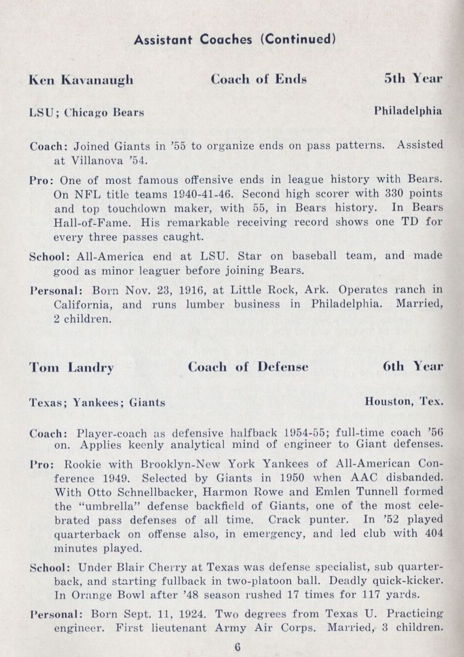 1959 New York Football Giants Press Radio TV Media Guide MINT NFL east champions