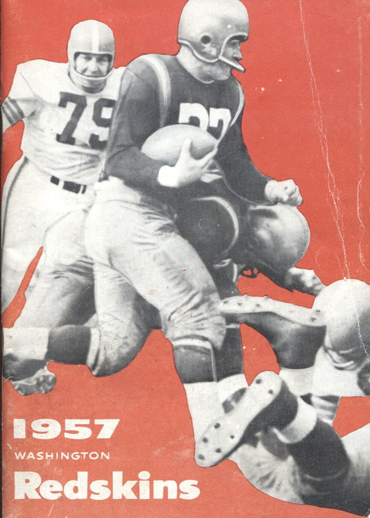 ORIGINAL 1957 WASHINGTON REDSKINS NFL FOOTBALL PRESS TV RADIO MEDIA GUIDE