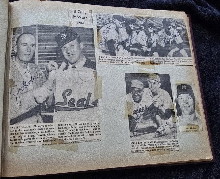 1950s Pacific Coast League San Francisco Seals Scrapbook /w Approximately 300 Autographs 14 X Joe Gordon HOF