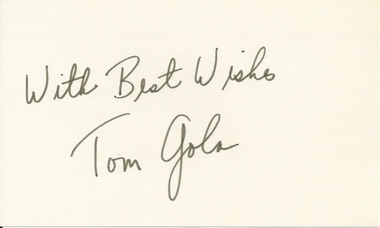 Tom Gola signed 3x5 card Basketball HOF - Philadelphia Warriors Deceased