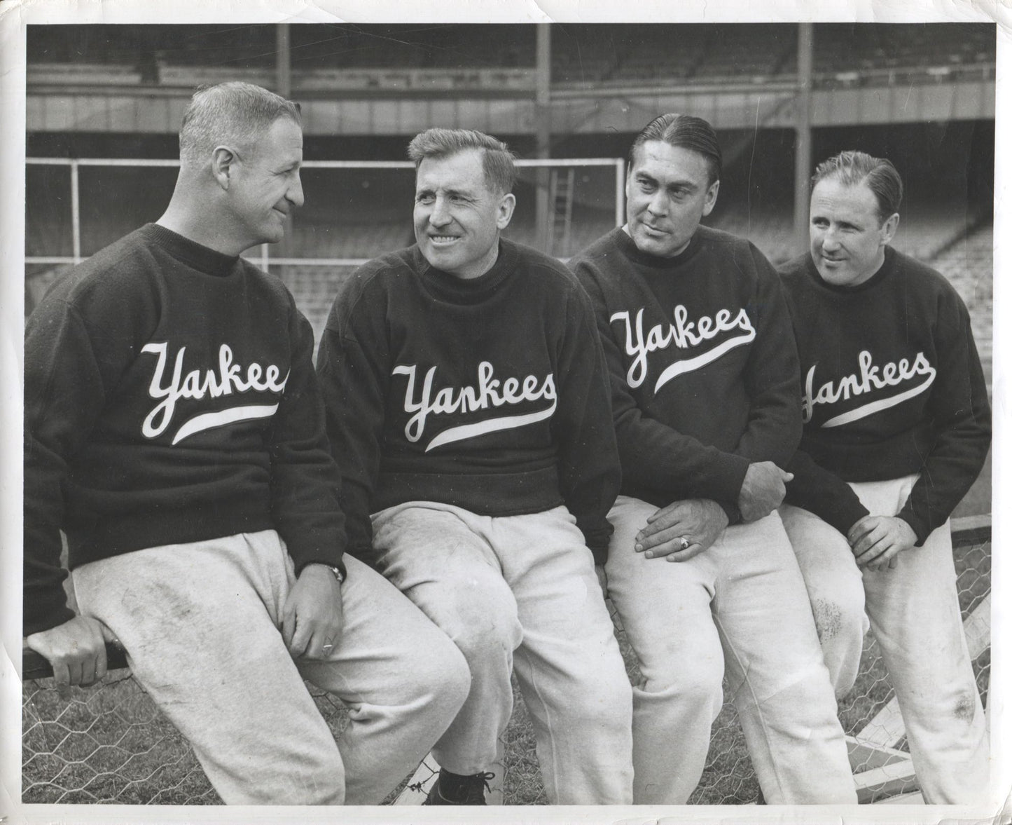 1949 AAFC - New York Yankees football coaches with Mel Hein Original photo