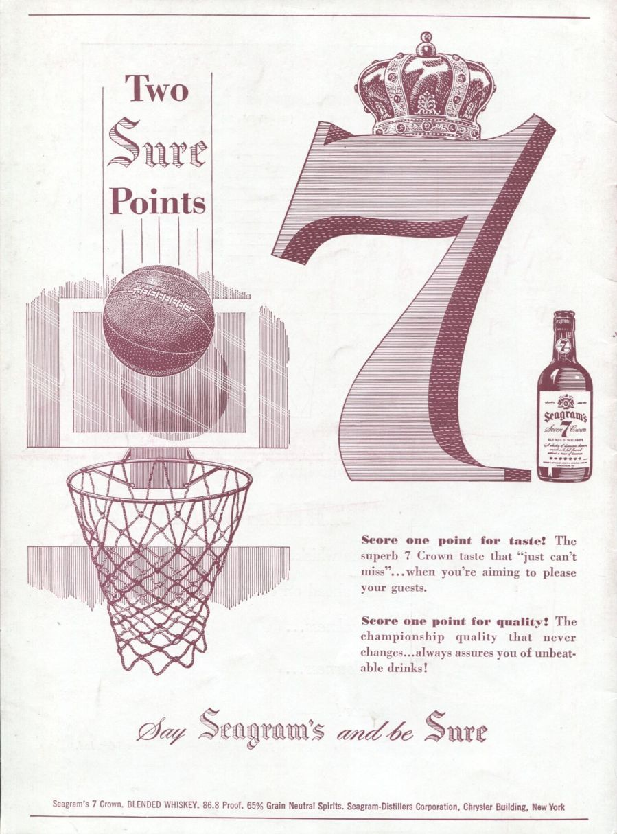 1951 New York Knicks vs Syracuse Nationals Basketball Program 2500 attendance