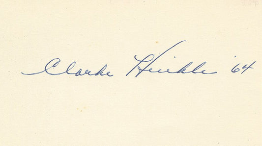 Clarke Hinkle signed 3x5 card FB HOF - Lions Deceased 1988