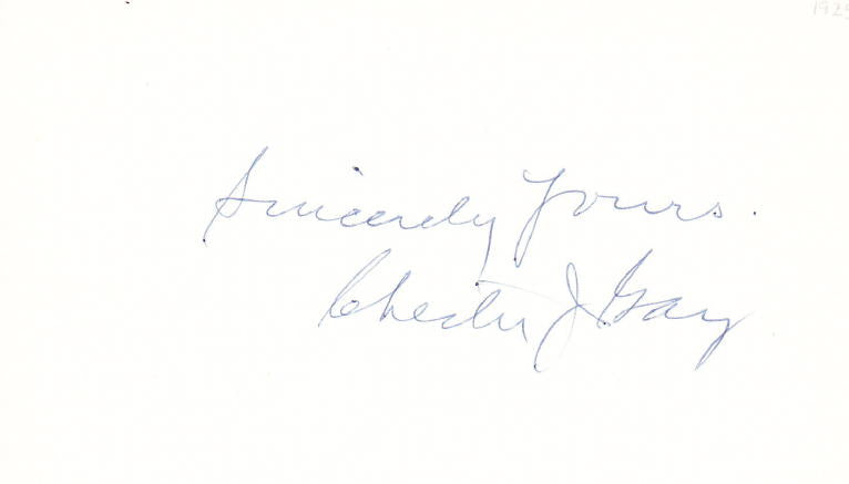 Chet Gay Signed AUTO 3x5 Index Card - 1925-26 NFL Buffalo & Milwaukee D.1978