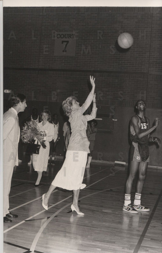 Princess Diana Shooting Hoops - Original Photo