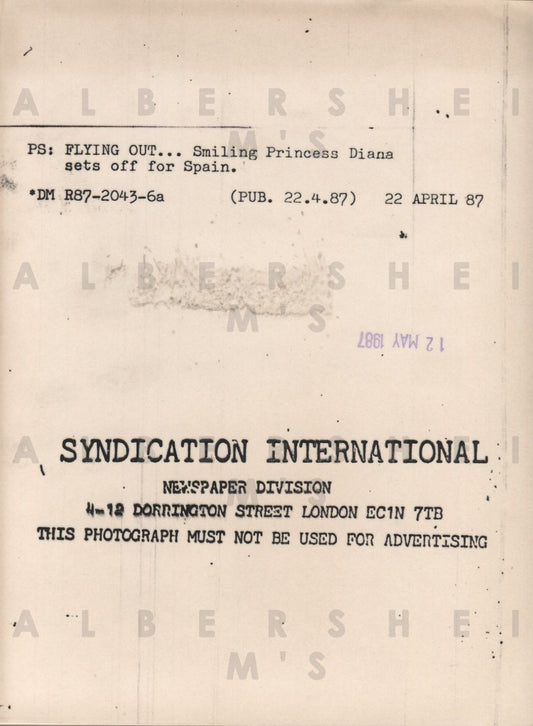 Prince Charles and Diana head for Spain 1987 Original Photo