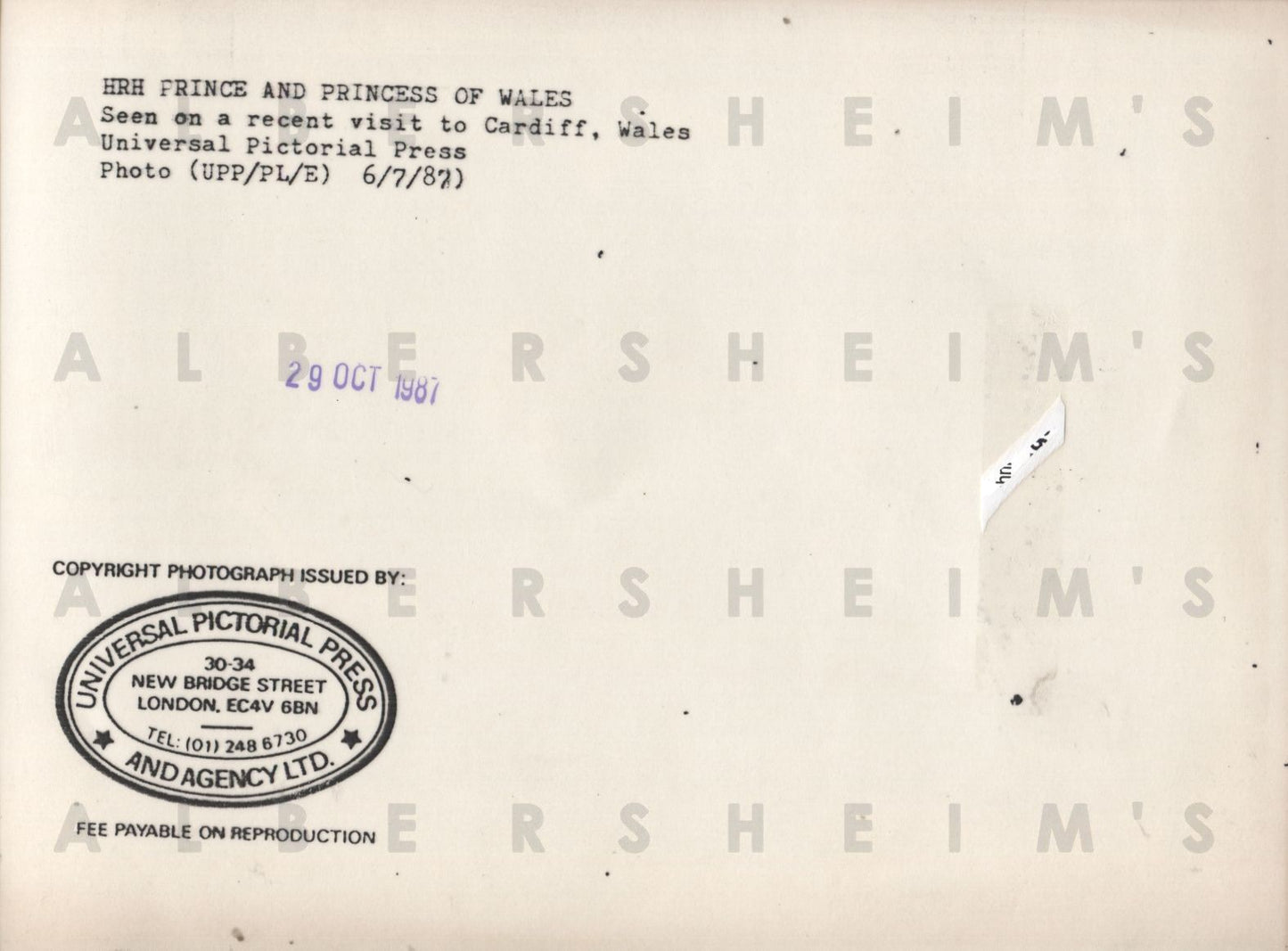 Prince Charles and Princess Di in Cardiff - 1987 Original Photo