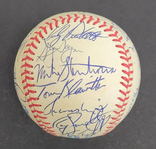 1985 Minnesota Twins Team Signed AUTO Baseball 28 sigs /w Kirby Puckett JSA LOA