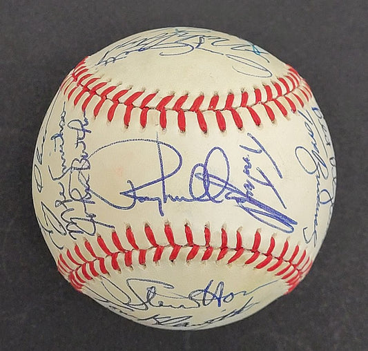 1985 Minnesota Twins Team Signed AUTO Baseball 26 sigs /w Kirby Puckett JSA LOA