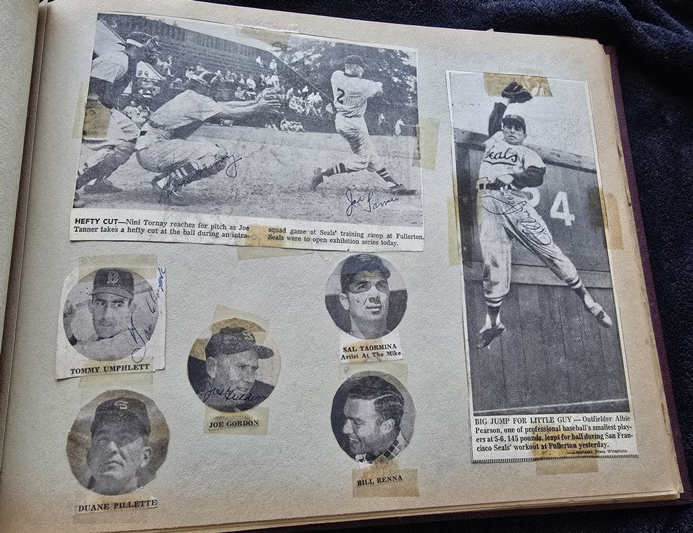 1950s Pacific Coast League San Francisco Seals Scrapbook /w Approximately 300 Autographs 14 X Joe Gordon HOF