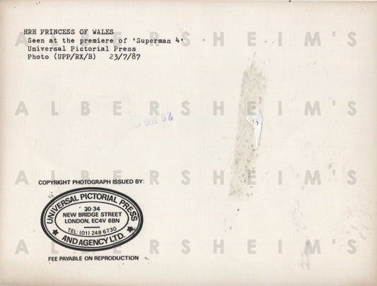 Princess Di & Charles at the Superman 4 Premier 1987 Original Photo