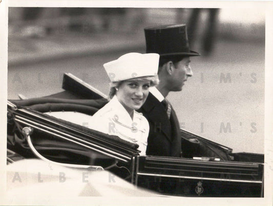 Princess Di and Charles On the Way to meet Saudi King Fahd - 1987 Original Photo