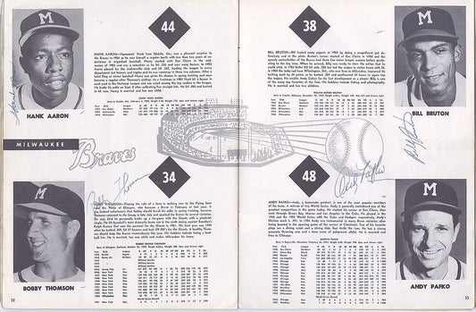 1955 Milwaukee Braves Team Signed Autographed Yearbook /w 31 sigs – Hank Aaron