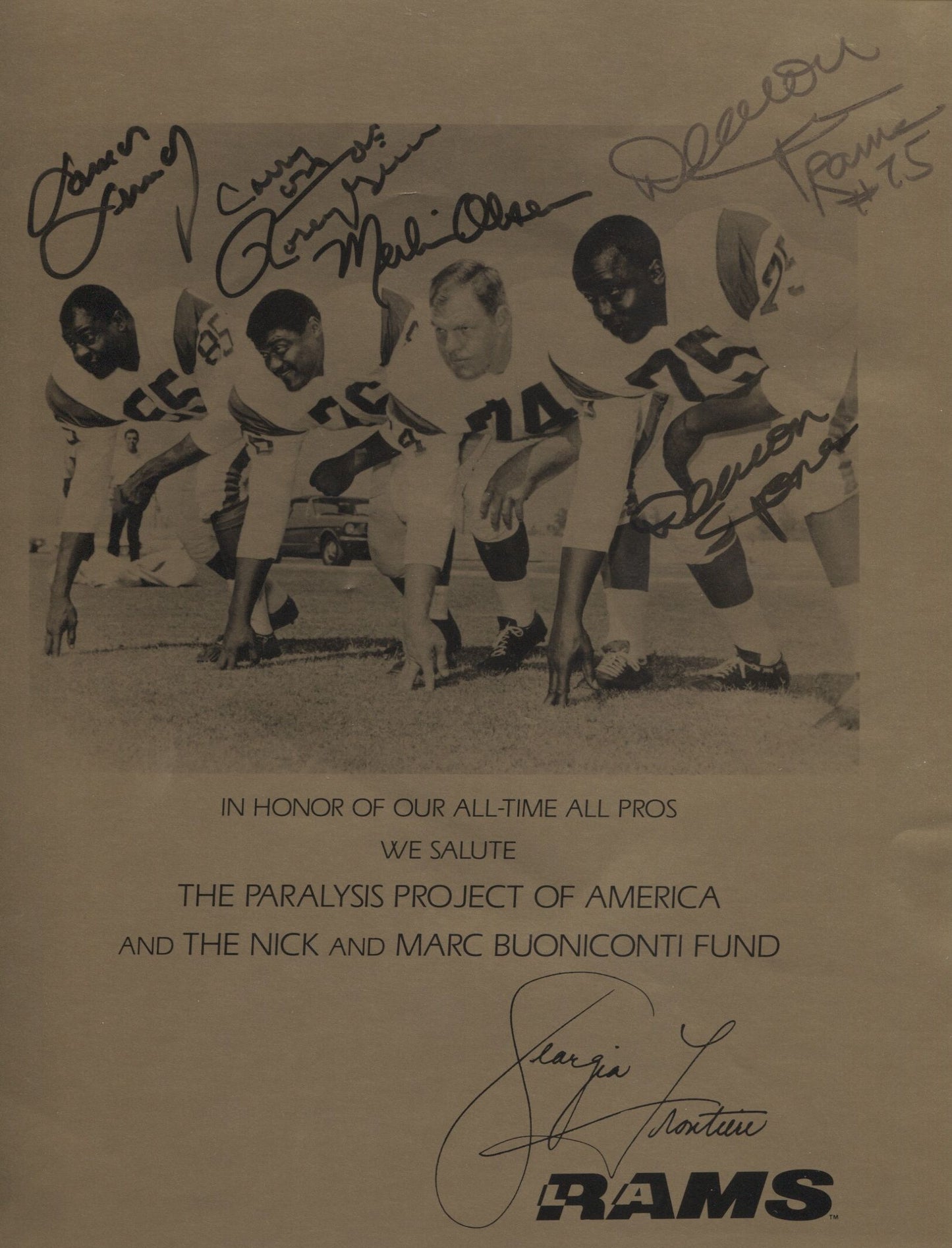 Los Angeles Rams "Fearsome Foursome" signed 8x10 photo by Deacon Jones