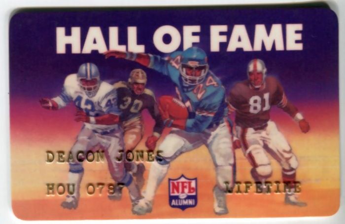 Deacon Jones NFL Alumni Lifetime Certificate & HOF Membership Card Lifetime - Deacon Jones estate