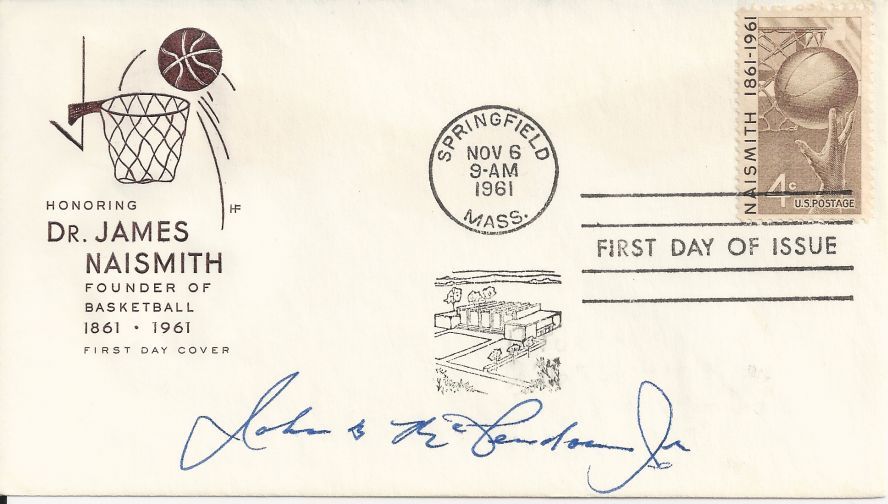 John McLendon signed Basketball HOF FDC variation D. 1999 1st black pro coach
