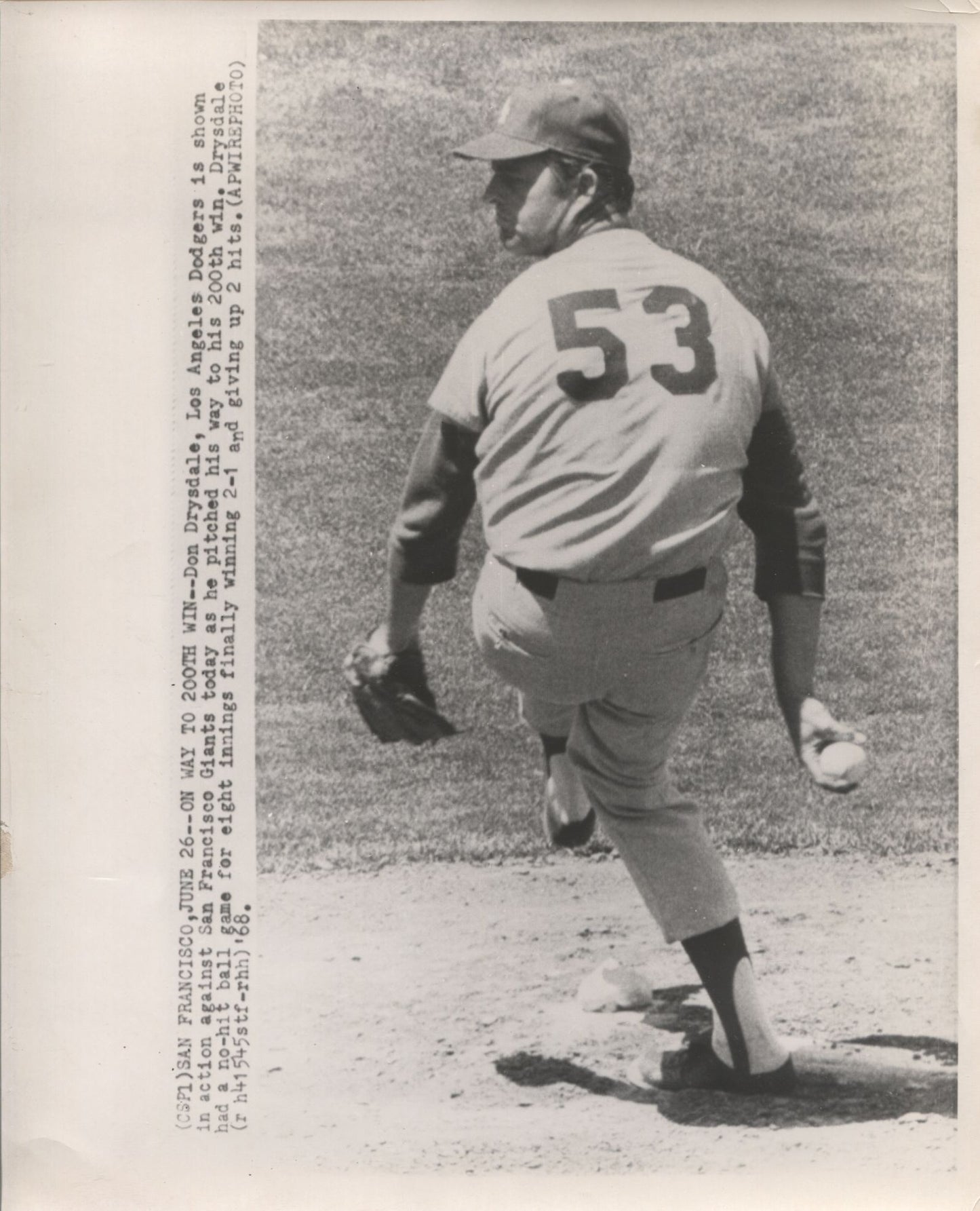 Don Drysdale 200th Win original AP photo