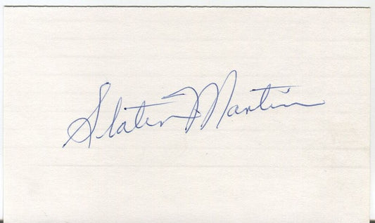 Slater Martin Basketball HOF signed 3x5 index card