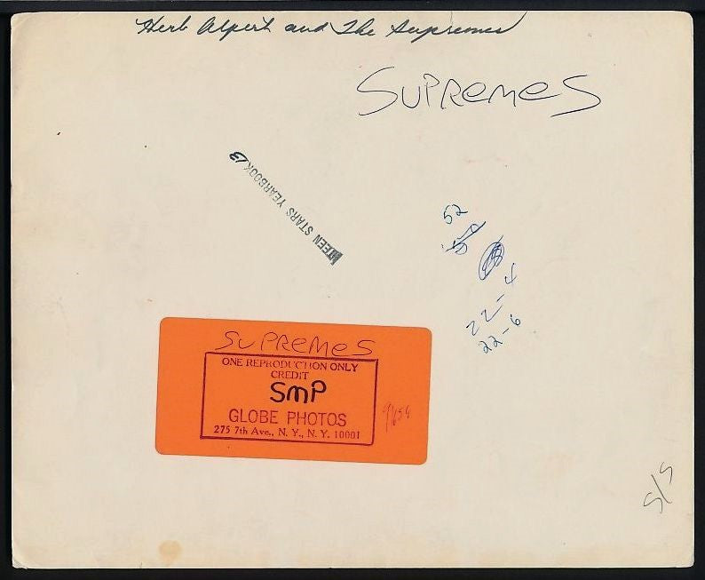 THE SUPREMES with HERB ALBERT Original 1960's Photo