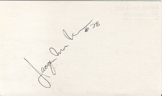 Jacque Mackinnon signed 3x5 card AFL - Chargers - Raiders - D. 1975 at age 36