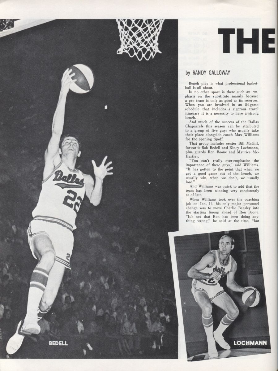 April 14, 1970 Dallas Chaparrals vs. L.A. Stars ABA Basketball program - Last Home Game