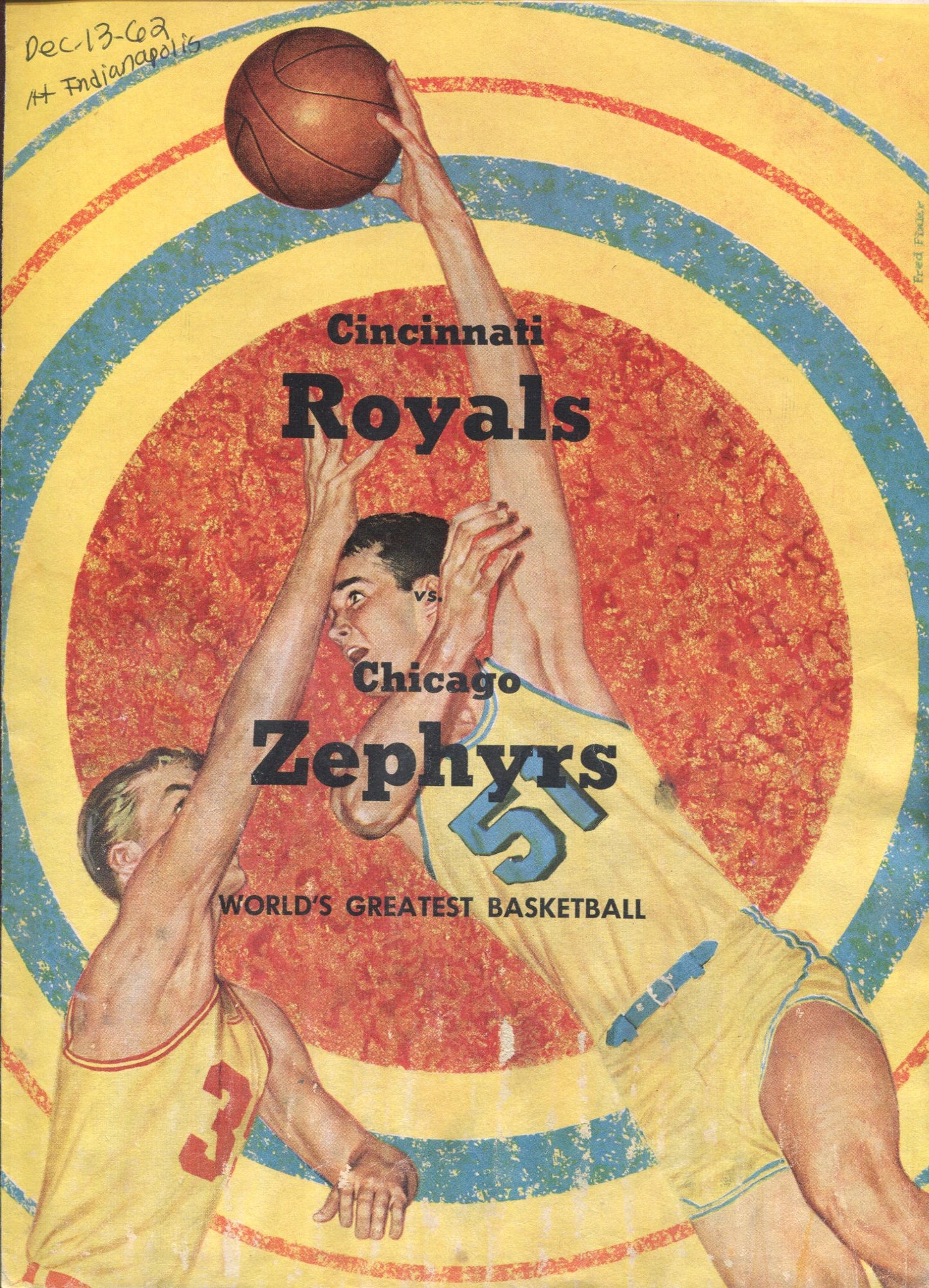 1962 Chicago Zephyrs vs. Cincinnati Royals 1962 Scorecard Program Oscar Robertson 30 PTS