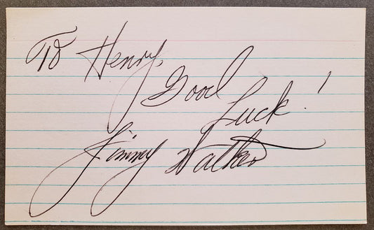 Jimmy Walker Signed 3x5 index card - Pistons - Rockets - Jalen Rose