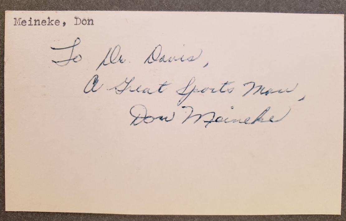 Don Meineke Signed GPC - FIRST NBA Rookie of the Year