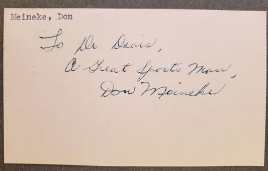 Don Meineke Signed GPC - FIRST NBA Rookie of the Year