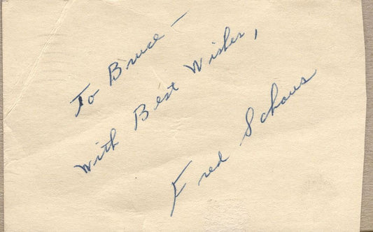 Fred Schaus signed GPC - Knicks - Lakers - West Virginia