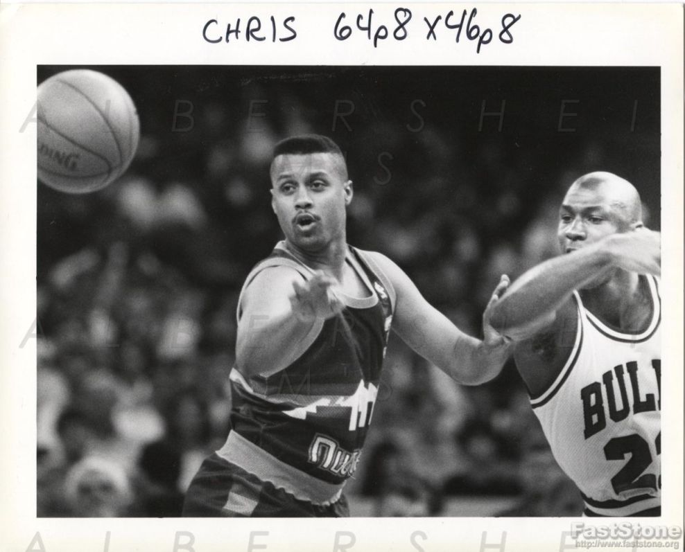 Michael Jordan & Chris Jackson Fight For Loose Ball 1991 Original Photo
