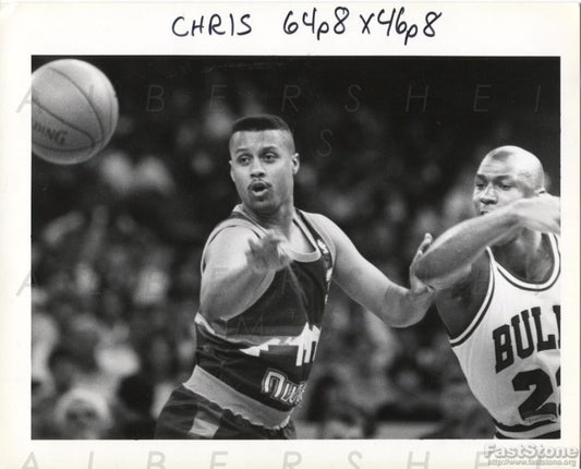 Michael Jordan & Chris Jackson Fight For Loose Ball 1991 Original Photo