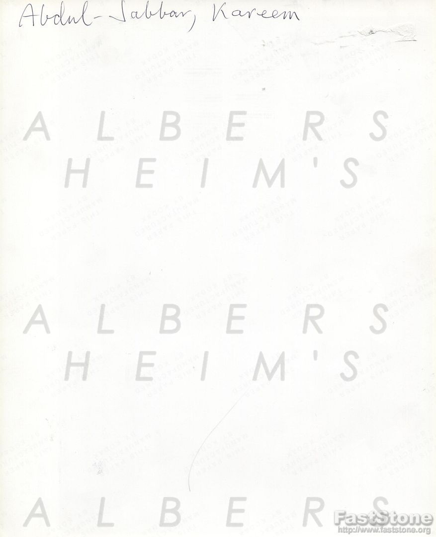 1987 Kareem Abdul Jabbar Jump Skyhook vs Portland Trail Blazers Original TYPE I Photo