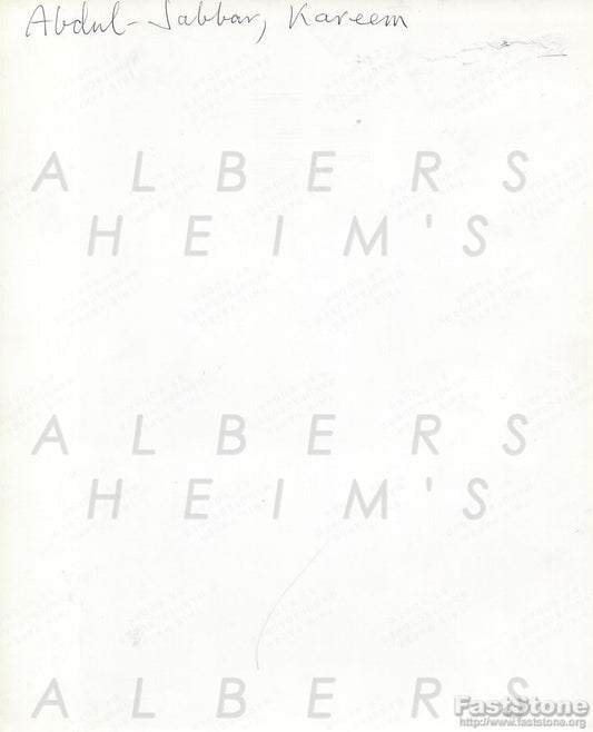 1987 Kareem Abdul Jabbar Jump Skyhook vs Portland Trail Blazers Original TYPE I Photo