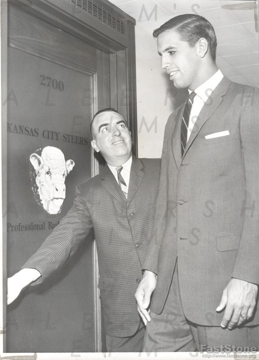 Kansas City Steers GM - Mike Cleary with John Windsor in 1962 Original Photo ABL Basketball