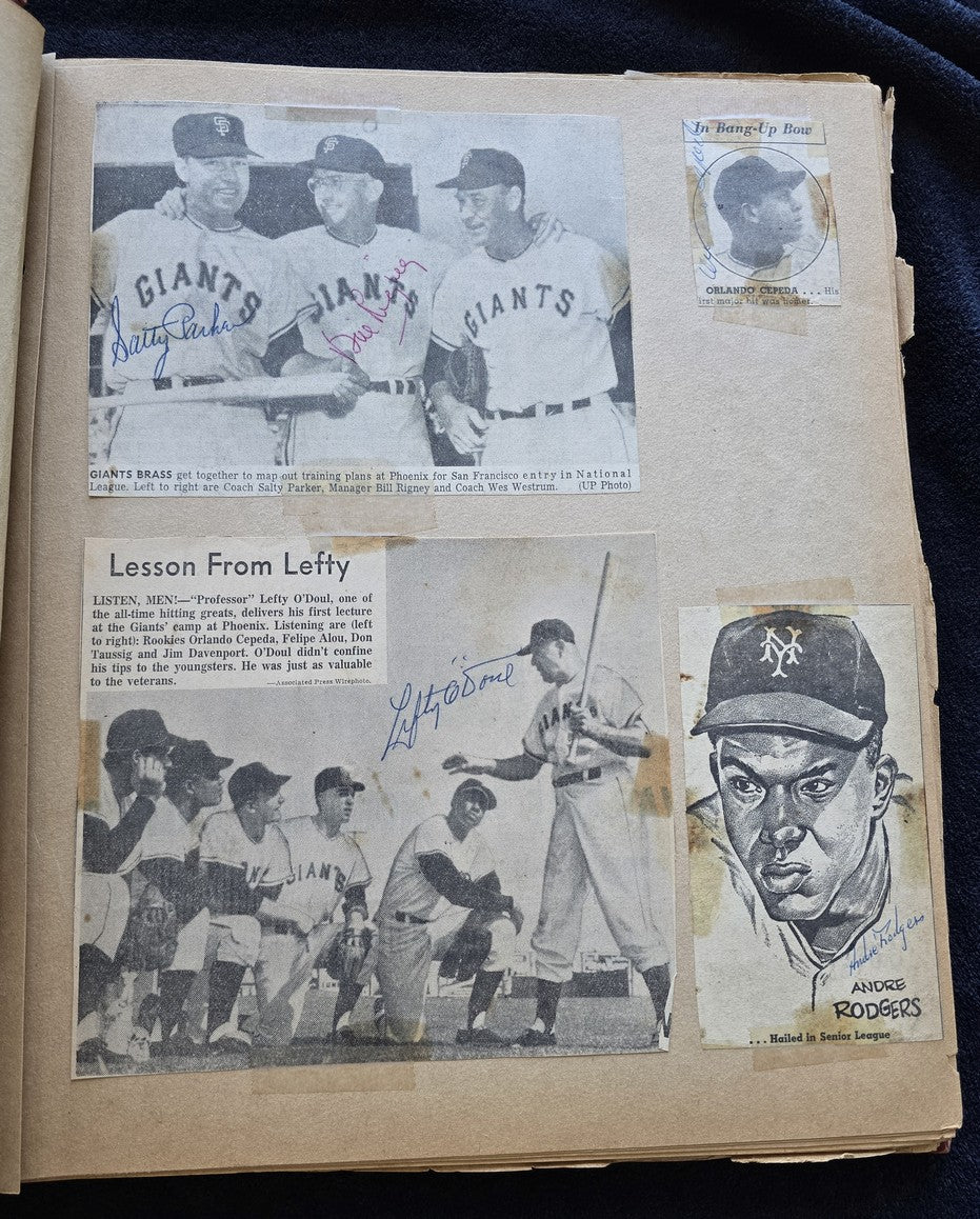 1950s Baseball Football Basketball Scrapbook /w Approximately 350 Autographs Rogers Hornsby x 3 Loaded